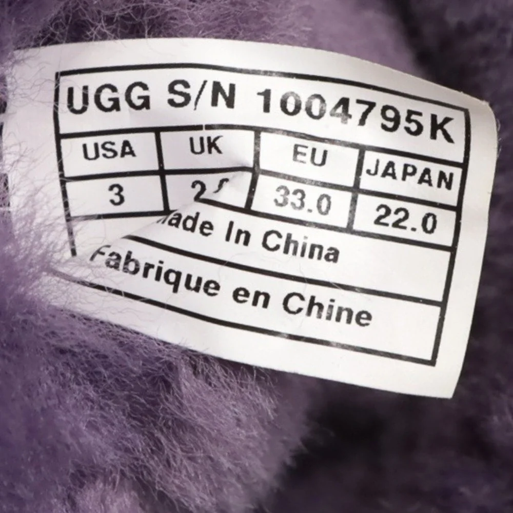UGG Australia Bailey Bow Shimmer Sparkle Bow Boots Purple Girls Sz‎ 3